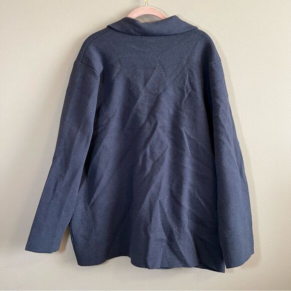 ✨ Ann Taylor Women’s Navy Blue Sweater Blazer XXL - Picture 8 of 11
